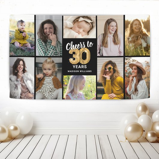 30歳の誕生日フォトコラージュバナー 横断幕