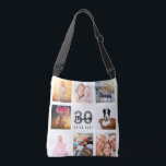 30歳の誕生日フォトコラージュ女性ホワイト クロスボディバッグ<br><div class="desc">女性ユニークの30歳の誕生日のための贈り物祝、あなたの写真、写真の8のコラージュで彼女の人生。パーソナライズして彼女の名前、年齢30と日付を追加。シックな白い背景。グレーと黒の文字と数字。名前は手書文字のスタイルスモダンクリプト付き。</div>