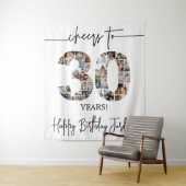 30歳の誕生日フォトコラージュ背景大型 タペストリー (インサイチュ)