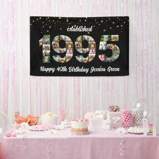 30歳の誕生日フォトコラージュ設立1995 横断幕 (パーティー)