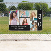 30歳の誕生日フォトコラージュ5写真白黒 横断幕 (インサイチュ)