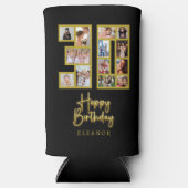 30歳の誕生日フォトコラージュ ブラック スリム缶クーラー (正面)