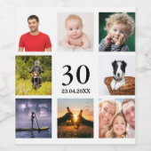 30歳の誕生日フォトコラージュ ワインラベル (シングルラベル)