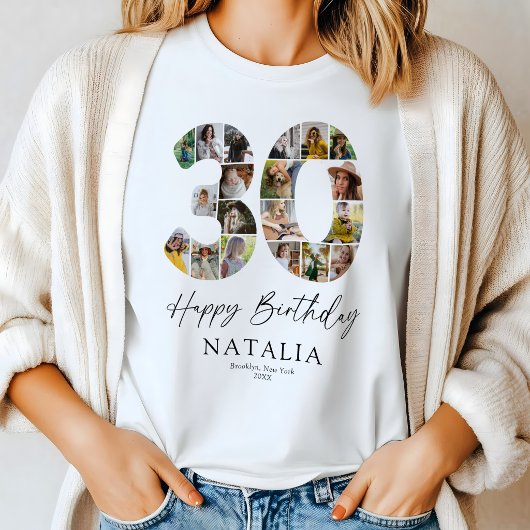 30歳の誕生日フォトコラージュTシャツ Tシャツ