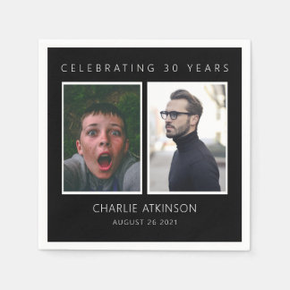 30歳の誕生日フォトコラートナプキン スタンダードカクテルナプキン