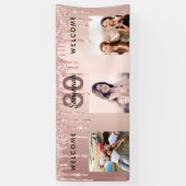 30歳の誕生日フォトバラ金ゴールドグリッタースパークル 横断幕 (縦)