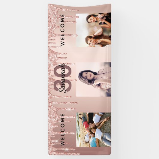 30歳の誕生日フォトバラ金ゴールドグリッタースパークル 横断幕 (縦)