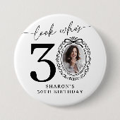 30歳の誕生日フォトパーティーボタン | 30歳になりました 缶バッジ (正面)