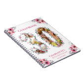 30歳の誕生日フォトピンクフラワーホワイトゲストブック ノートブック (右側)