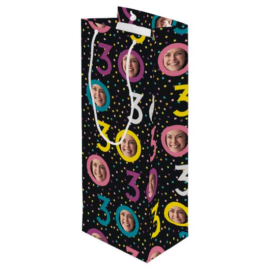 30歳の誕生日フォトワカスタマイズイン抱き枕 ワインギフトバッグ (裏面アングル)