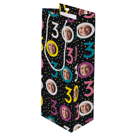 30歳の誕生日フォトワカスタマイズイン抱き枕 ワインギフトバッグ (正面アングル)