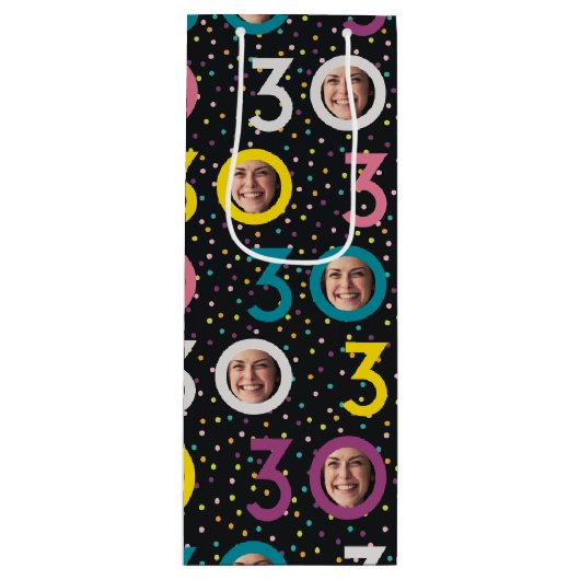 30歳の誕生日フォトワカスタマイズイン抱き枕 ワインギフトバッグ (正面)