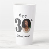 30歳の誕生日フォト カフェラテマグ (正面)
