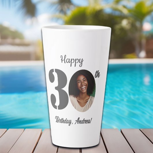 30歳の誕生日フォト カフェラテマグ