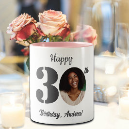 30歳の誕生日フォト ツートーンマグカップ