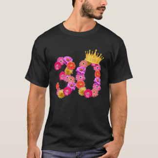 30歳の誕生日フラワークラウン私の30番目のバード Tシャツ