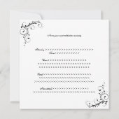 30歳の誕生日フローラが白黒に渦巻く 招待状 (裏面)