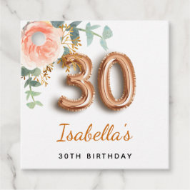 30歳の誕生日フローラバラ金ゴールドユーカリ・モノグラム フェイバータグ