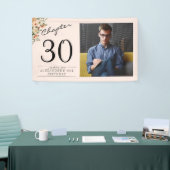30歳の誕生日フローラピンク写真 横断幕 (トレードショー)