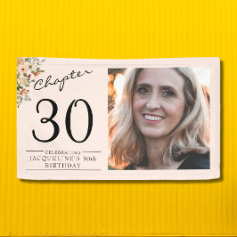 30歳の誕生日フローラピンク写真 横断幕
