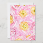 30歳の誕生日フローラピンク牡丹ウォーター色パーティー 招待状 (裏面)