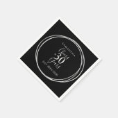 30歳の誕生日ブラックシルバー応援30年パーティー スタンダードカクテルナプキン (角)