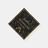 30歳の誕生日ブラック金ゴールドバブル名 スタンダードカクテルナプキン (角)