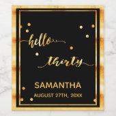 30歳の誕生日ブラック金ゴールドhello 30スクリプト名 ワインラベル (シングルラベル)