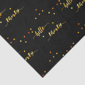 30歳の誕生日ブラック金ゴールドhello 30タイポグラフィ 薄葉紙 (詳細)