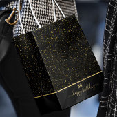 30歳の誕生日ブラック – 金ゴールドグリッター抱き枕 ミディアムペーパーバッグ