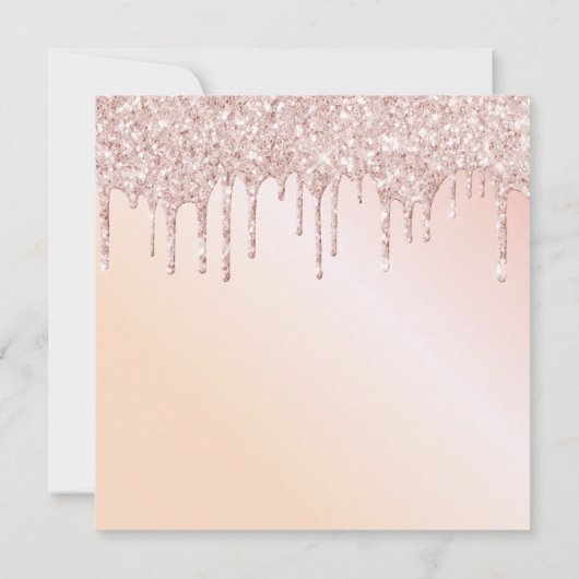 30歳の誕生日ブルゴーニュ花模様バラ金ゴールドグリッター 招待状 (裏面)