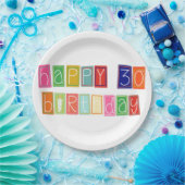 30歳の誕生日ブロッカラフルクおめでとう ペーパープレート (パーティー)