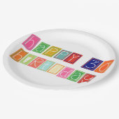 30歳の誕生日ブロッカラフルクおめでとう ペーパープレート (アングル)