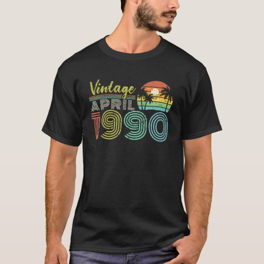 30歳の誕生日プレゼントヴィンテージ1990年4月30年 Tシャツ (正面)