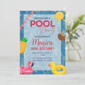 30歳の誕生日プールパーティー招待状 招待状 (スタンド正面)