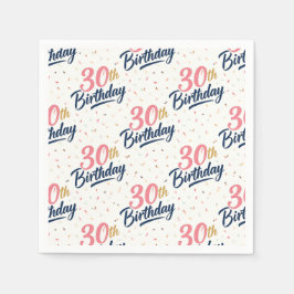 30歳の誕生日ペーパーナプキン、30歳の誕生日パーティー スタンダードカクテルナプキン