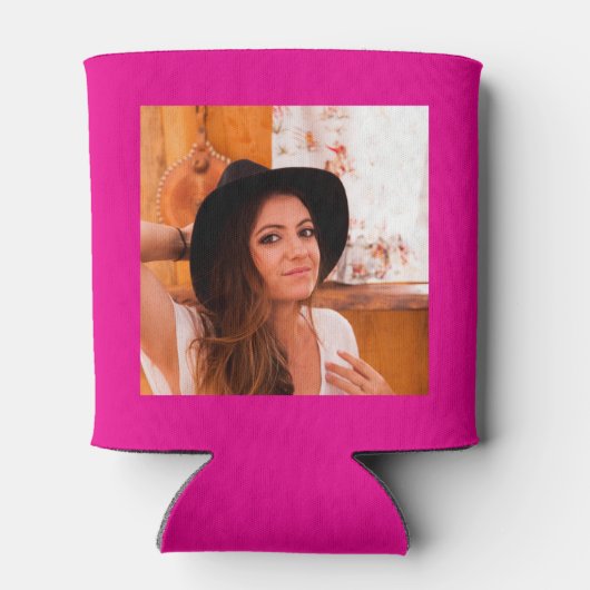 30歳の誕生日ホットピンク金ゴールド写真テンプレート 缶クーラー (裏面)