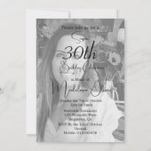 30歳の誕生日ホワイトフォトモノグラエレガントム 招待状 (裏面)