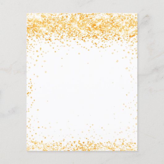 30歳の誕生日ホワイト金ゴールドグリッター予算 チラシ (裏面)