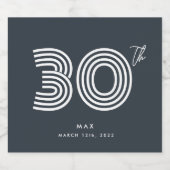 30歳の誕生日ミニマル酒瓶ラベル リキュールボトルラベル (シングルラベル)