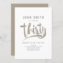 30歳の誕生日モダンお祝い男らし、