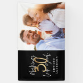 30歳の誕生日モダンの黒と金ゴールドの写真 横断幕 (縦)