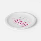 30歳の誕生日モダンエレガントピンク ペーパープレート (アングル)