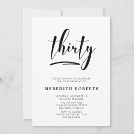 30歳の誕生日モダンシンプルエレガントパーティー 招待状