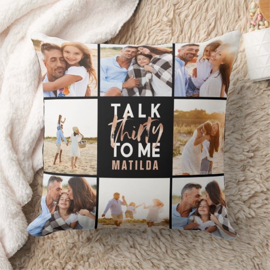 30歳の誕生日モダン写真数々のピンクガーリースロー クッション (ブランケット)