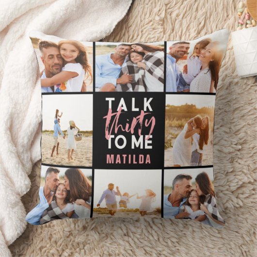 30歳の誕生日モダン写真数々のピンクガーリー クッション (ブランケット)