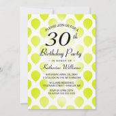 30歳の誕生日モダン気球ライムグリーン 招待状 (正面)