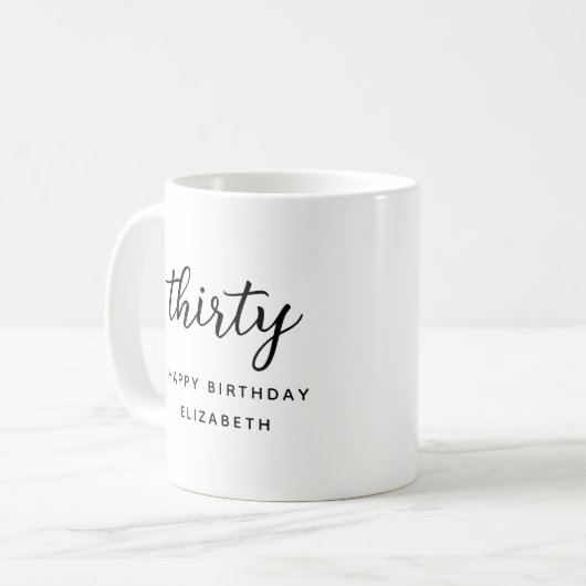 30歳の誕生日モダン贈り物 コーヒーマグカップ (正面左)