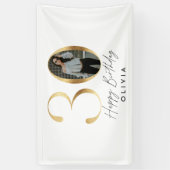 30歳の誕生日モダン金ゴールド写エレガント真スタイリッシュin 横断幕 (縦)