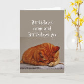 30歳の誕生日ユーモア おっさん猫 嫌悪感 カード (黄色い花)